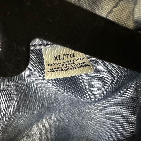 tommy bahama blue button up, island modern fit dress shirt, size xl x large - Picture 4 of 5